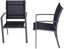 Load image into Gallery viewer, Gartenstuhl Stahl 2pcs Dunkelgrau