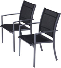 Load image into Gallery viewer, Gartenstuhl Stahl 2pcs Dunkelgrau