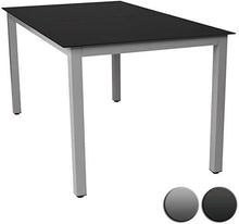 Load image into Gallery viewer, Gartentisch Alu hellgrau schwarz 147x87
