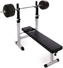 Load image into Gallery viewer, Hantelbank mit 60 kg Langhantel Set