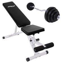 Load image into Gallery viewer, Hantelbank mit 23.5kg Curlhantel Set