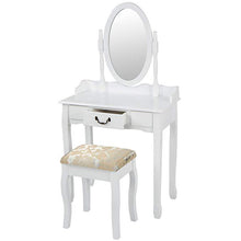 Load image into Gallery viewer, Schminktisch mit Hocker Spiegel Schminkkommode Frisierkommode Frisiertisch Hocker Kosmetiktisch Sc