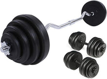 Load image into Gallery viewer, Kurzhantel Set 30kg+Hantelstange Set 23.5kg schwarz
