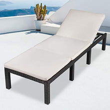 Load image into Gallery viewer, PolyRattan Sonnenliege (Schwarz)
