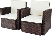 Load image into Gallery viewer, Polyrattan Sofa Braun 2er