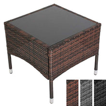 Load image into Gallery viewer, Polyrattan Teetisch (dunkelbraun)