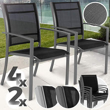 Load image into Gallery viewer, Gartenstuhl Stahl 2pcs Dunkelgrau