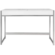 Load image into Gallery viewer, Weisser Schminktisch m. verchromtem Fuss