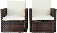 Load image into Gallery viewer, Polyrattan Sofa Braun 2er