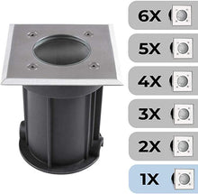 Load image into Gallery viewer, Bodeneinbaustrahler Eckig 1er Set