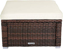 Load image into Gallery viewer, Polyrattan Sitzhocker (Braun) 59x59x30cm