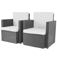 Load image into Gallery viewer, Polyrattan Sofa Grau 2er