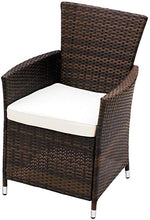 Load image into Gallery viewer, PolyRattan Rattanstuhl05 braun 4er Set