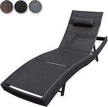 Load image into Gallery viewer, Polyrattan Sonnenliege (Schwarz)