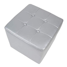 Load image into Gallery viewer, Chesterfield Sitzhocker Silber
