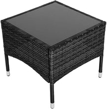 Load image into Gallery viewer, Polyrattan Teetisch schwarz