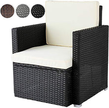 Load image into Gallery viewer, Polyrattan Sofa Schwarz 1er