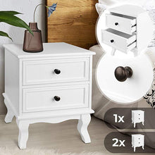Load image into Gallery viewer, Nachttisch 2 Schubladen Vintage weiss 1er