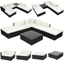 Load image into Gallery viewer, Polyrattan Gartenmöbel 18 tlg (Schwarz)
