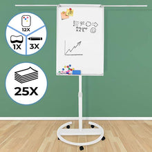 Load image into Gallery viewer, Flipchart mit Rollenfuss - Papierhalter 60x90cm