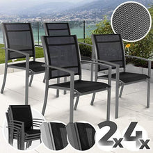 Load image into Gallery viewer, Gartenstuhl Stahl 4pcs Dunkelgrau