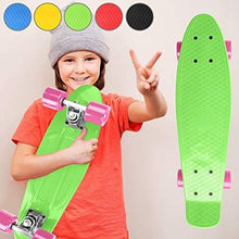 Load image into Gallery viewer, Retro-Skateboard aus Kunststoff-gruen