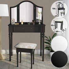 Load image into Gallery viewer, Schminktisch mit hocker Schwarz