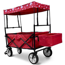 Load image into Gallery viewer, Bollerwagen red- stars roof