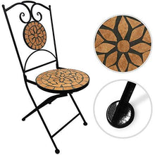 Load image into Gallery viewer, Mosaik Gartenstuhl 2er in Terracotta-Schwarz