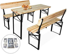 Load image into Gallery viewer, Bierzeltgarnitur mit Lehne, 118x45x75 cm