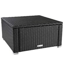 Load image into Gallery viewer, Polyrattan Sitzhocker (Schwarz) 59x59x30cm