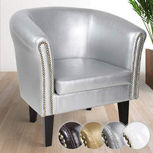 Load image into Gallery viewer, Chesterfield Sessel 1er Silber Zierknöpfen