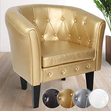 Load image into Gallery viewer, Chesterfield Sessel 2er Weiß Rautenmuster