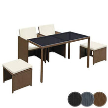 Load image into Gallery viewer, Polyrattan Essgruppe (brown)