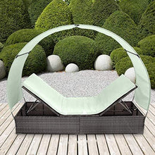 Load image into Gallery viewer, Polyrattan Sonnenliege mit Dach