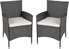 Load image into Gallery viewer, PolyRattan Rattanstuhl grau 2er Set