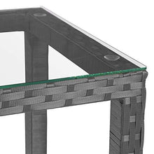 Load image into Gallery viewer, Polyrattan Teetisch Grau 80x45x37cm