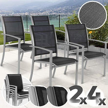 Load image into Gallery viewer, Gartenstuhl Stahl 4pcs Hellgrau