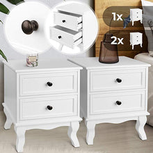 Load image into Gallery viewer, Nachttisch 2 Schubladen Beistelltisch Nachtschrank Minikommode Schränkchen Nachttisch Nachtkonsole
