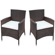 Load image into Gallery viewer, PolyRattan Rattanstuhl braun 2er Set