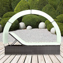 Load image into Gallery viewer, Polyrattan Sonnenliege mit Dach