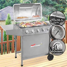 Load image into Gallery viewer, BBQ Gasgrill 5 DE/CH/ÖS silber