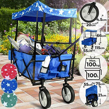 Load image into Gallery viewer, Bollerwagen blue- stars roof