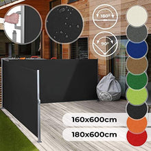 Load image into Gallery viewer, Doppel Seitenmarkise 180x600cm Schwarz