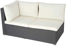 Load image into Gallery viewer, Polyrattan Ecksofa (Grau) 130x71x63cm
