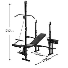 Load image into Gallery viewer, Hantelbank Kraftstation Trainingsbank Bankdruecken Fitnessgeraet Langhantelbank Fitnessbank Schrae
