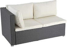 Load image into Gallery viewer, Polyrattan Ecksofa (Grau) 130x71x63cm
