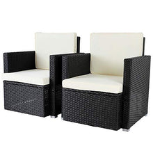 Load image into Gallery viewer, Polyrattan Sofa Schwarz 2er
