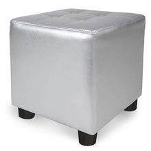 Load image into Gallery viewer, Chesterfield Sitzhocker Silber
