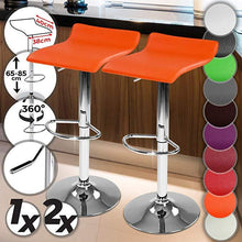Load image into Gallery viewer, Barhocker Kunstleder Orange 2er
